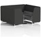Brixworth 6 Seater Booth with Table, White Legs, Black/Silver Table, Synergy Fabric, Mix Panels And Partner Sofa