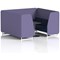 Brixworth 6 Seater Booth with Table, White Legs, Black/Silver Table, Synergy Fabric, Order Panels And Alike Sofa