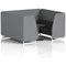 Brixworth 6 Seater Booth with Table, White Legs, Black/Silver Table, Synergy Fabric, Partner Panels And Mix Sofa