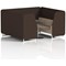 Brixworth 6 Seater Booth with Table, White Legs, Black/Silver Table, Synergy Fabric, Wed Panels And Affix Sofa
