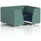 Brixworth 6 Seater Booth with Table, White Legs, Black/Silver Table, Sumi Fabric, Handa Panels And Uto Sofa
