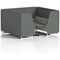 Brixworth 6 Seater Booth with Table, White Legs, Black/Silver Table, Sumi Fabric, Kobe Panels And Tokyo Sofa