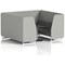 Brixworth 6 Seater Booth with Table, White Legs, Black/Silver Table, Sumi Fabric, Tokyo Panels And Kobe Sofa