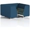 Brixworth 6 Seater Booth with Table, White Legs, Black/Silver Table, Sumi Fabric, Uto Panels And Handa Sofa