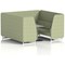 Brixworth 6 Seater Booth with Table, White Legs, Grey/Silver Table, Rivet Fabric, Burnish Panels And Sofa