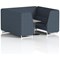 Brixworth 6 Seater Booth with Table, White Legs, Grey/Silver Table, Rivet Fabric, Crucible Panels And Sofa