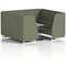 Brixworth 6 Seater Booth with Table, White Legs, Grey/Silver Table, Main Line Flax Fabric, Monument Panels And Sofa