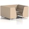 Brixworth 6 Seater Booth with Table, White Legs, Grey/Silver Table, Synergy Fabric, Affix Panels And Sofa