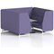 Brixworth 6 Seater Booth with Table, White Legs, Grey/Silver Table, Synergy Fabric, Order Panels And Sofa