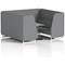 Brixworth 6 Seater Booth with Table, White Legs, Grey/Silver Table, Synergy Fabric, Partner Panels And Sofa