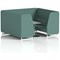 Brixworth 6 Seater Booth with Table, White Legs, Grey/Silver Table, Sumi Fabric, Handa Panels And Sofa