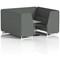 Brixworth 6 Seater Booth with Table, White Legs, Grey/Silver Table, Sumi Fabric, Kobe Panels And Sofa