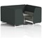 Brixworth 6 Seater Booth with Table, White Legs, Grey/Silver Table, Rivet Fabric, Charcoal Panels And Vitreous Sofa