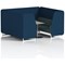 Brixworth 6 Seater Booth with Table, White Legs, Grey/Silver Table, X2 Fabric, Calculus Panels And Polygon Sofa