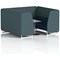 Brixworth 6 Seater Booth with Table, White Legs, Grey/Silver Table, X2 Fabric, Polygon Panels And Calculus Sofa