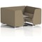 Brixworth 6 Seater Booth with Table, White Legs, Grey/Silver Table, Main Line Flax Fabric, Bank Panels And Upminster Sofa