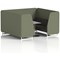Brixworth 6 Seater Booth with Table, White Legs, Grey/Silver Table, Main Line Flax Fabric, Monument Panels And Temple Sofa