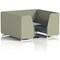 Brixworth 6 Seater Booth with Table, White Legs, Grey/Silver Table, Main Line Flax Fabric, Newbury Panels And Westminster Sofa
