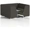 Brixworth 6 Seater Booth with Table, White Legs, Grey/Silver Table, Main Line Flax Fabric, Temple Panels And Monument Sofa