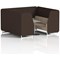 Brixworth 6 Seater Booth with Table, White Legs, Grey/Silver Table, Synergy Fabric, Wed Panels And Affix Sofa