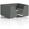 Brixworth 6 Seater Booth with Table, White Legs, Grey/Silver Table, Sumi Fabric, Kobe Panels And Tokyo Sofa