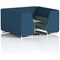 Brixworth 6 Seater Booth with Table, White Legs, Grey/Silver Table, Sumi Fabric, Uto Panels And Handa Sofa