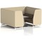 Brixworth 6 Seater Booth with Table, White Legs, Grey/Silver Table, Sumi Fabric, Zen Panels And Osaka Sofa