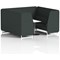 Brixworth 6 Seater Booth with Table, White Legs, White/Silver Table, Rivet Fabric, Charcoal Panels And Sofa