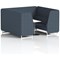Brixworth 6 Seater Booth with Table, White Legs, White/Silver Table, Rivet Fabric, Crucible Panels And Sofa