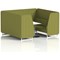 Brixworth 6 Seater Booth with Table, White Legs, White/Silver Table, Rivet Fabric, Olive Panels And Sofa