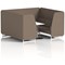 Brixworth 6 Seater Booth with Table, White Legs, White/Silver Table, X2 Fabric, Theory Panels And Sofa