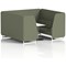 Brixworth 6 Seater Booth with Table, White Legs, White/Silver Table, Main Line Flax Fabric, Monument Panels And Sofa