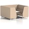 Brixworth 6 Seater Booth with Table, White Legs, White/Silver Table, Synergy Fabric, Affix Panels And Sofa