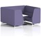 Brixworth 6 Seater Booth with Table, White Legs, White/Silver Table, Synergy Fabric, Order Panels And Sofa