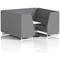 Brixworth 6 Seater Booth with Table, White Legs, White/Silver Table, Synergy Fabric, Partner Panels And Sofa