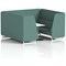 Brixworth 6 Seater Booth with Table, White Legs, White/Silver Table, Sumi Fabric, Handa Panels And Sofa
