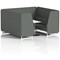 Brixworth 6 Seater Booth with Table, White Legs, White/Silver Table, Sumi Fabric, Kobe Panels And Sofa