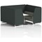 Brixworth 6 Seater Booth with Table, White Legs, White/Silver Table, Rivet Fabric, Charcoal Panels And Vitreous Sofa