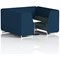 Brixworth 6 Seater Booth with Table, White Legs, White/Silver Table, X2 Fabric, Calculus Panels And Polygon Sofa