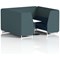 Brixworth 6 Seater Booth with Table, White Legs, White/Silver Table, X2 Fabric, Polygon Panels And Calculus Sofa