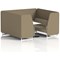 Brixworth 6 Seater Booth with Table, White Legs, White/Silver Table, Main Line Flax Fabric, Bank Panels And Upminster Sofa