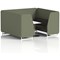 Brixworth 6 Seater Booth with Table, White Legs, White/Silver Table, Main Line Flax Fabric, Monument Panels And Temple Sofa