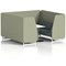 Brixworth 6 Seater Booth with Table, White Legs, White/Silver Table, Main Line Flax Fabric, Newbury Panels And Westminster Sofa
