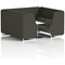 Brixworth 6 Seater Booth with Table, White Legs, White/Silver Table, Main Line Flax Fabric, Temple Panels And Monument Sofa
