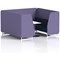 Brixworth 6 Seater Booth with Table, White Legs, White/Silver Table, Synergy Fabric, Order Panels And Alike Sofa