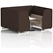 Brixworth 6 Seater Booth with Table, White Legs, White/Silver Table, Synergy Fabric, Wed Panels And Affix Sofa