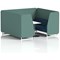 Brixworth 6 Seater Booth with Table, White Legs, White/Silver Table, Sumi Fabric, Handa Panels And Uto Sofa