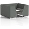 Brixworth 6 Seater Booth with Table, White Legs, White/Silver Table, Sumi Fabric, Kobe Panels And Tokyo Sofa