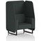 Brixworth 1 Seater Open Booth, Black Legs, Rivet Fabric, Charcoal Panels And Sofa
