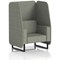 Brixworth 1 Seater Open Booth, Black Legs, Rivet Fabric, Vitreous Panels And Sofa